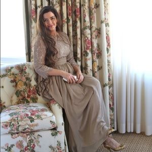 Tan Dainty Jewells dress worn 1 time for New Years. EXCELLENT CONDITION!